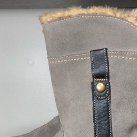 Clarks Andes fortune Q Taupe Leather Winter Boots Sz 7 - Picture 5 of 7